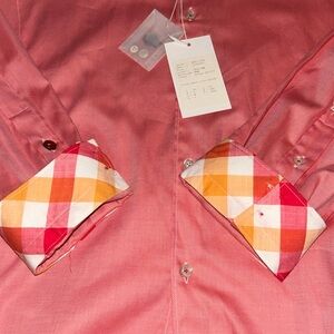 Stone Rose Men’s Plaid Long Sleeve Shirt XL NWT Button Up Reversible Cuffs Mens